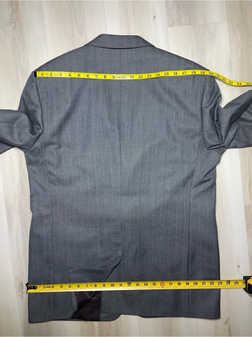 Saddlebred Blazer 44R Classic Gray Shadow Pinstripe 2 Button Jacket Sports Coat